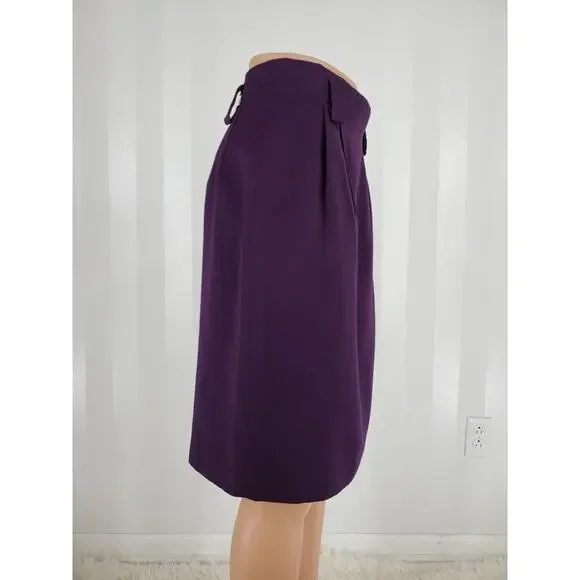 CASUAL CORNER Women's Purple Straight Skirt Sz 8 NO BELT - Picture 2 of 8